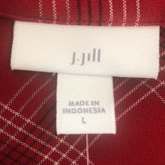 NWT J. Jill Mixed Plaid Long Sleeve Button Up Tunic w/Pockets (Large) - Picture 5 of 10